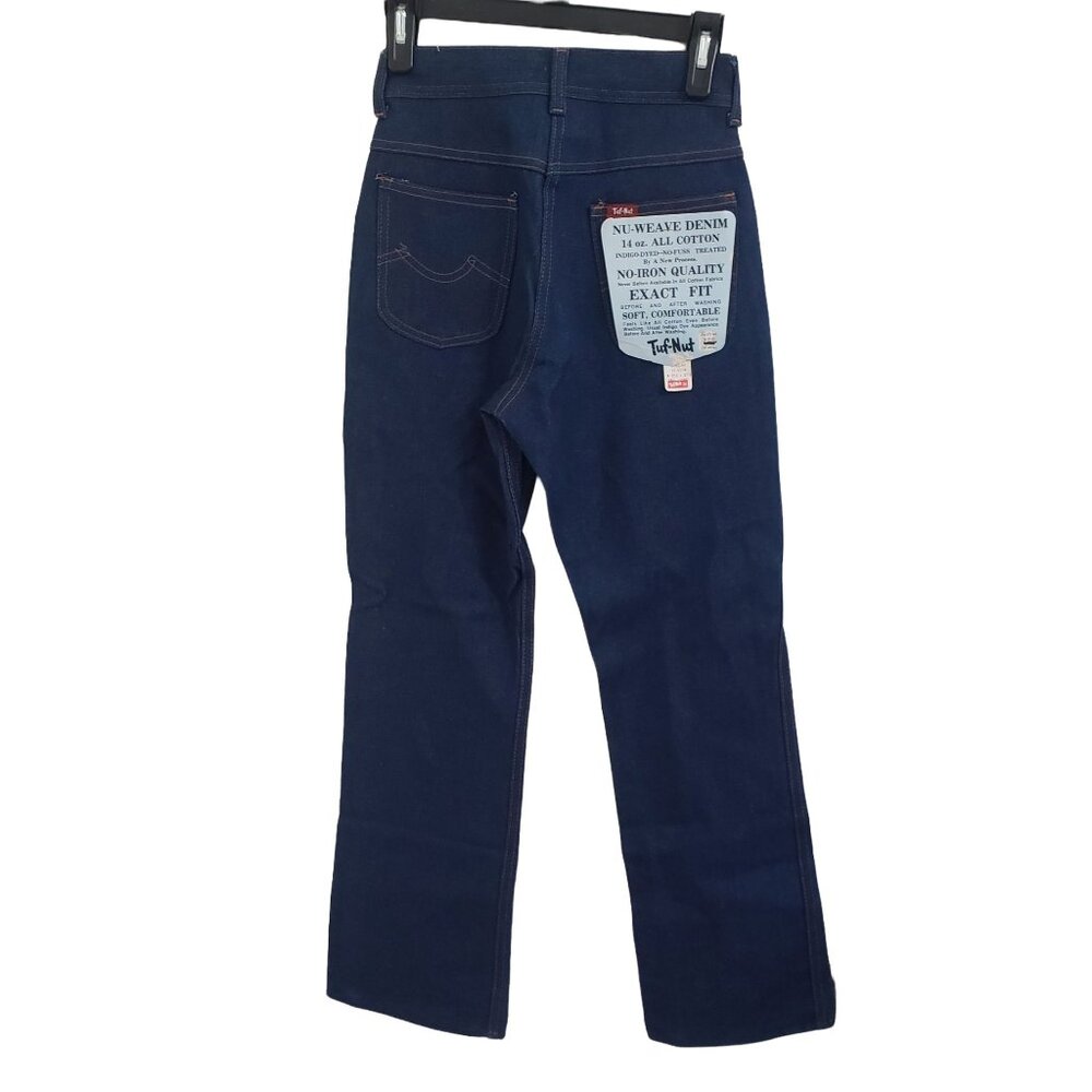 VTG 60s Tuf-Nut Nu-Weave Denim Jeans 15 Slim USA Made High Waist New Old Stock - Picture 2 of 3